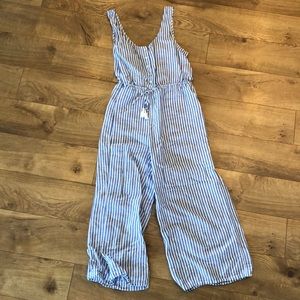 J.Crew Stripe Jumpsuit Blue/White Size Small